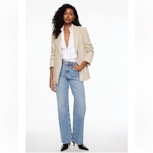 Dynamite Neutral Coloured Creme Open Blazer With Pockets